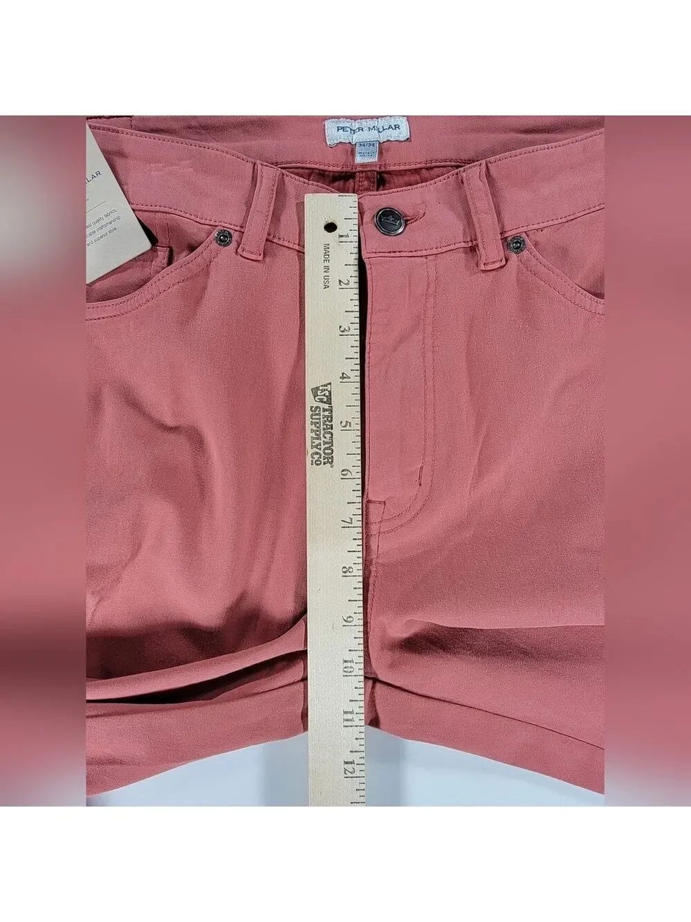 NEW Peter Millar Crown Signature Sateen Five Pocket Pants Cape Red 34x34 NWT